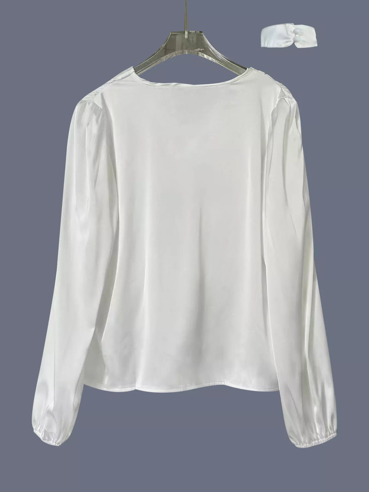 V-Neck Ruched Long Sleeve Blouse