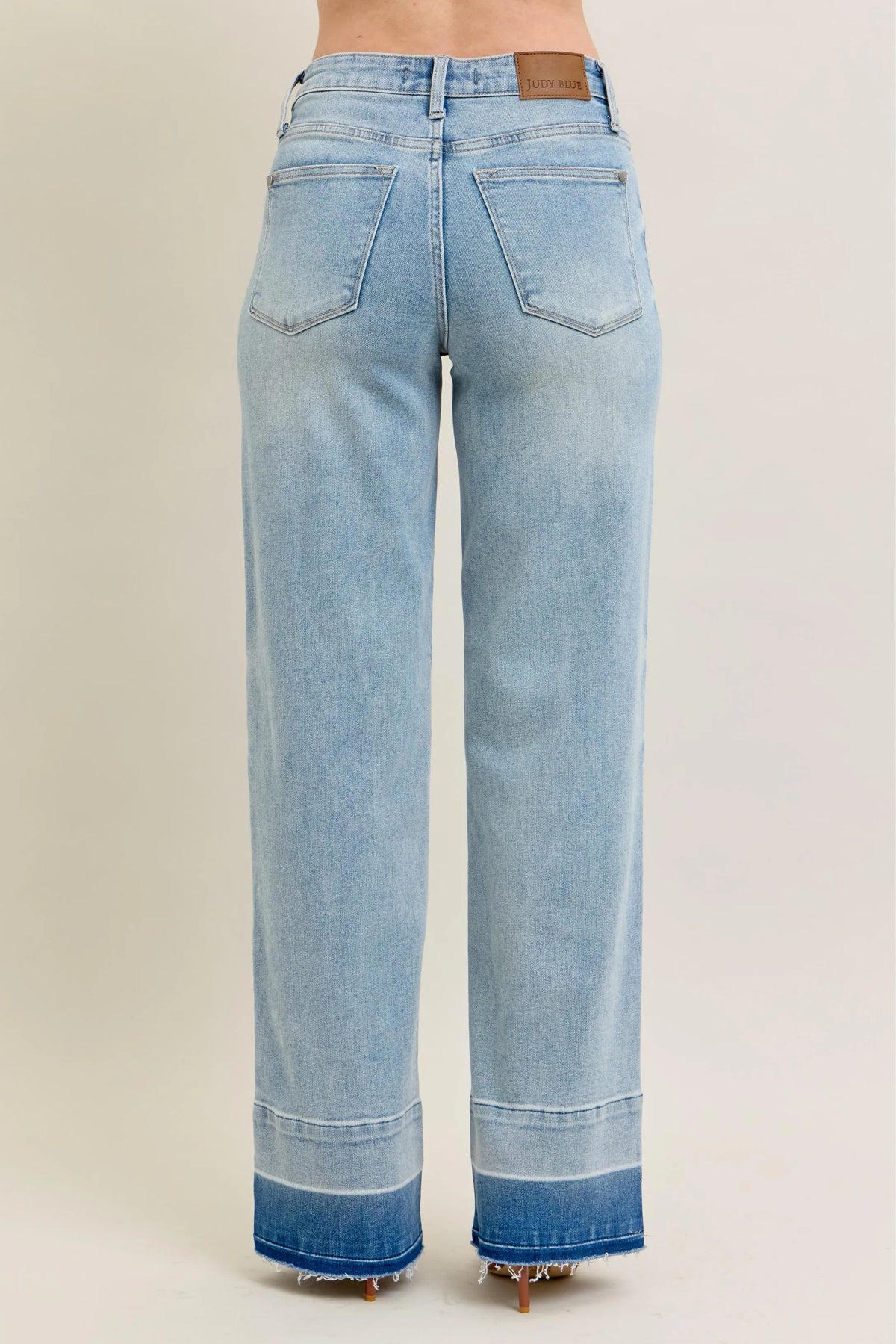 Judy Blue Full Size Mr Release Hem Wide Leg Jeans Plus Size