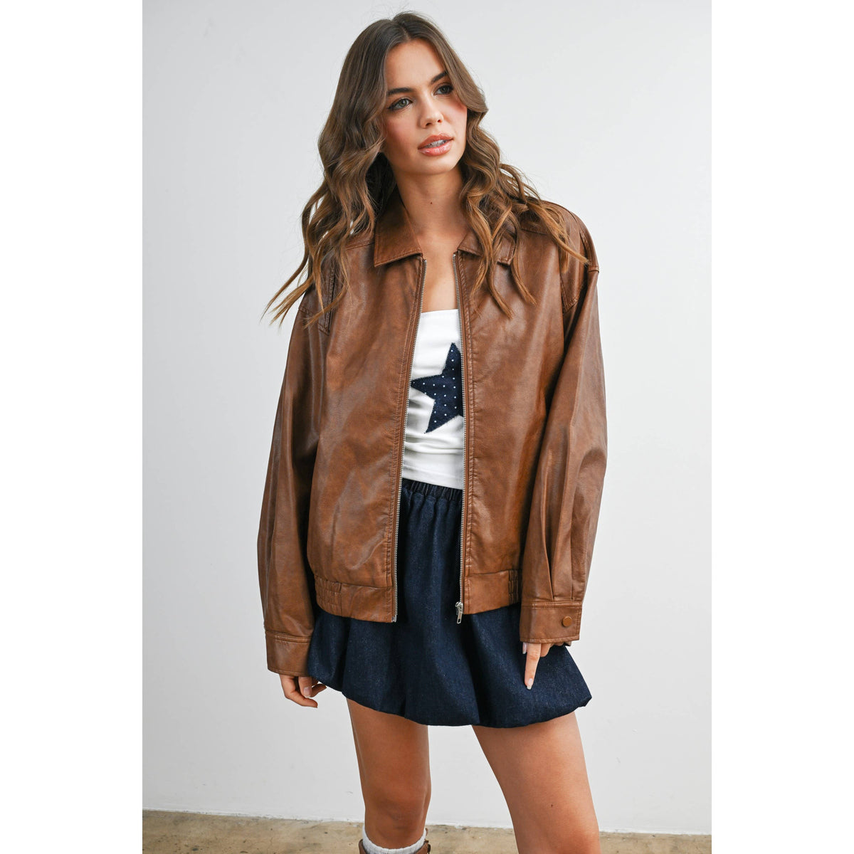 Alexandria Collared Leather Jacket