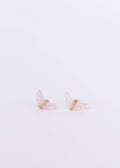 Wire Wrapped Moon Rose Quartz Earring