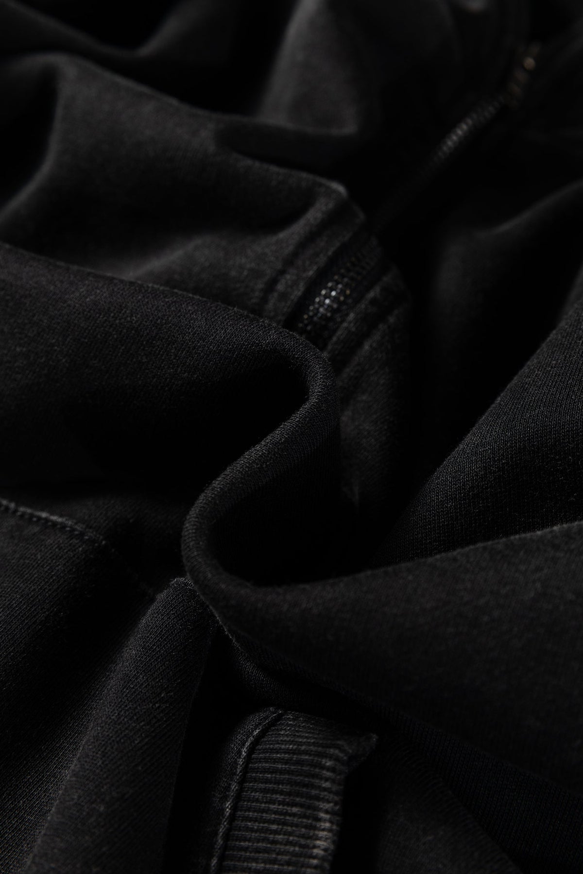 Black Half Zip Kangaroo Pocket Mineral Wash Baggy Hoodie