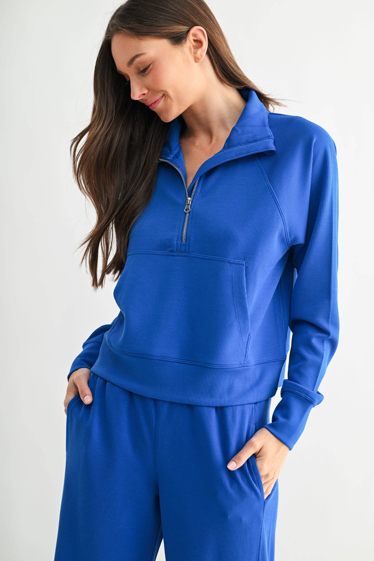 Luxe Sand Ribbed Sweatshirt