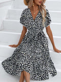 Women's Summer Floral Split V-neck Dress