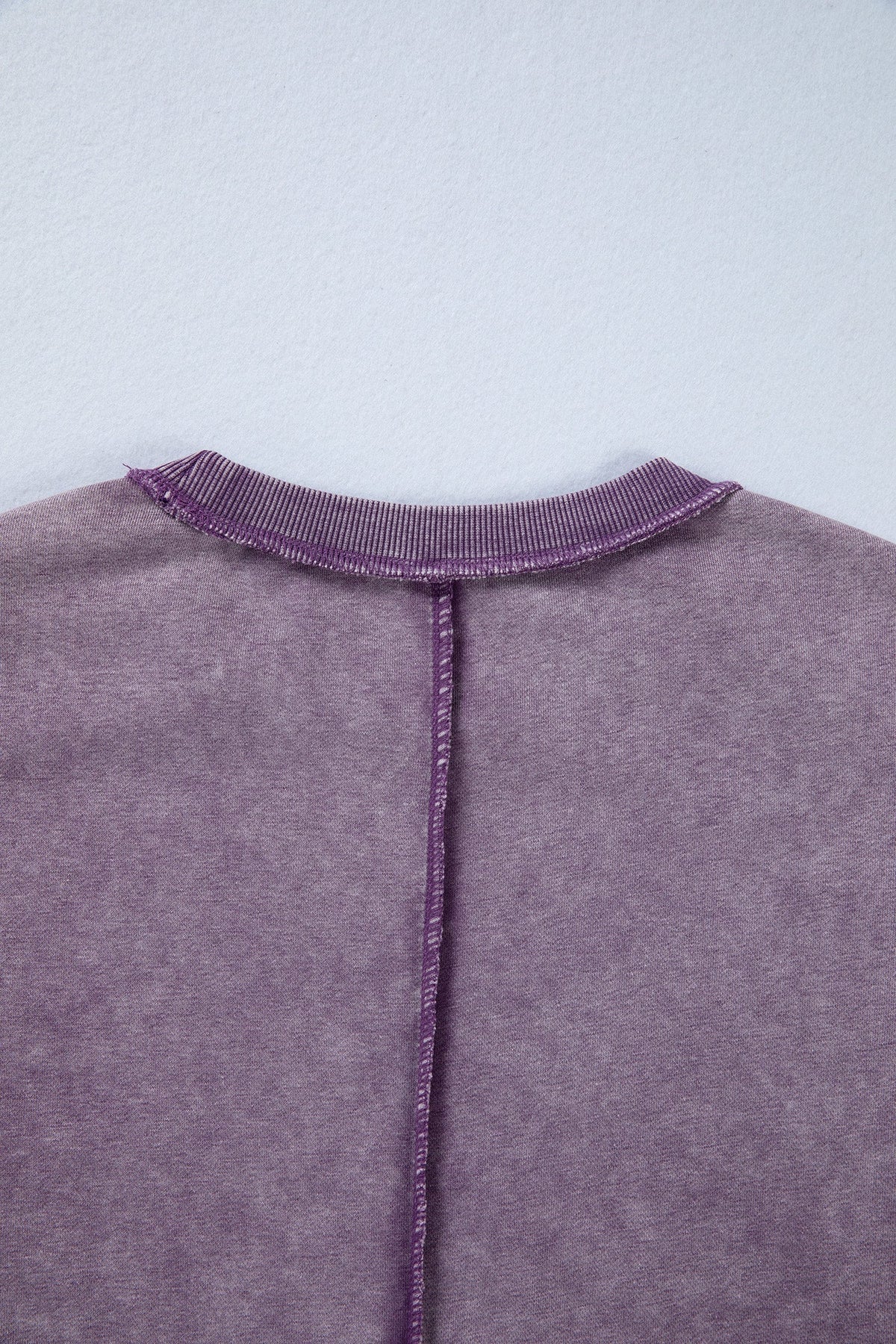 Valerian Mineral Wash Exposed Seam Side Slit Sweatshirt
