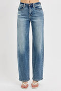 RISEN Full Size Distressed Wide Leg Jeans Plus Size