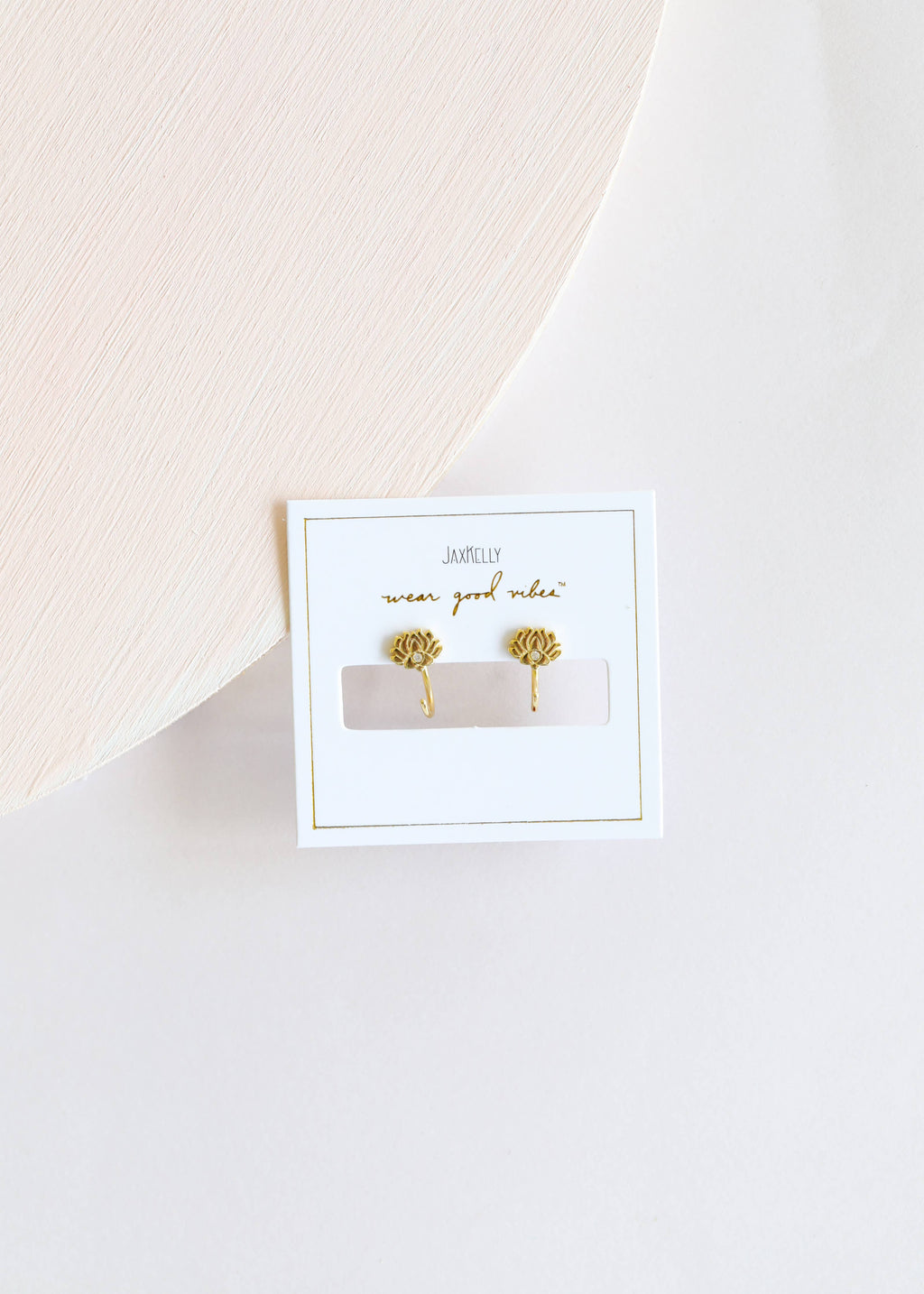 Icon Huggies - Lotus Flower - Gold Earrings