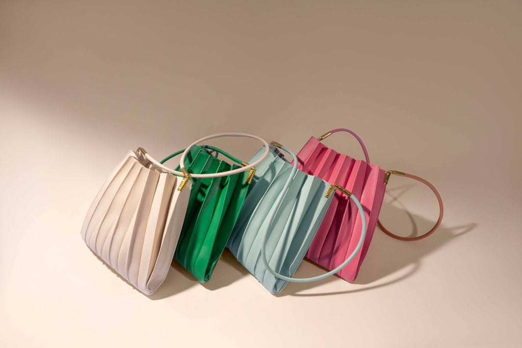 Carrie Ivory Pleated Shoulder Bag