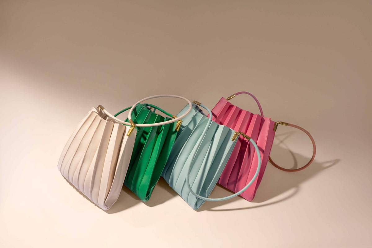 Carrie Ivory Pleated Shoulder Bag