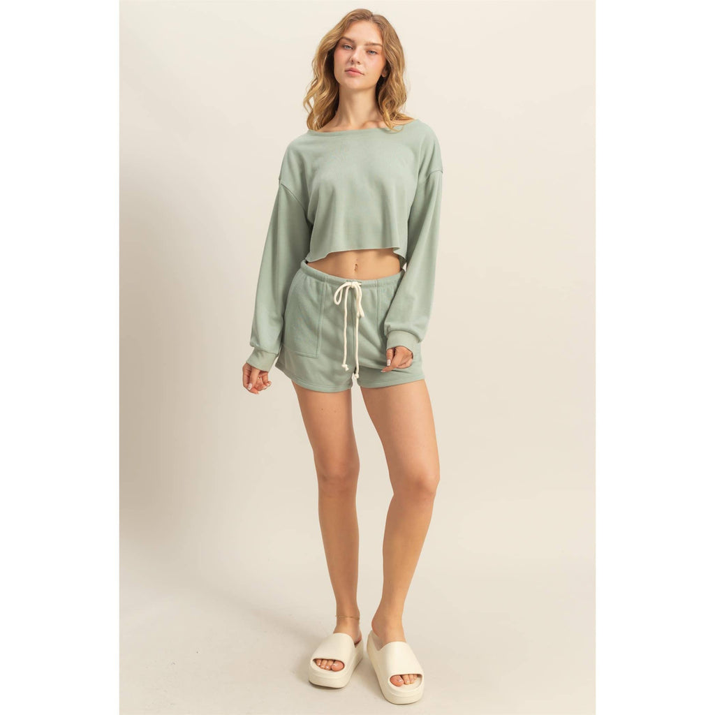 Chloe Mid-Waist Drawstring Shorts