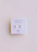 Baguette - White Opal Earrings