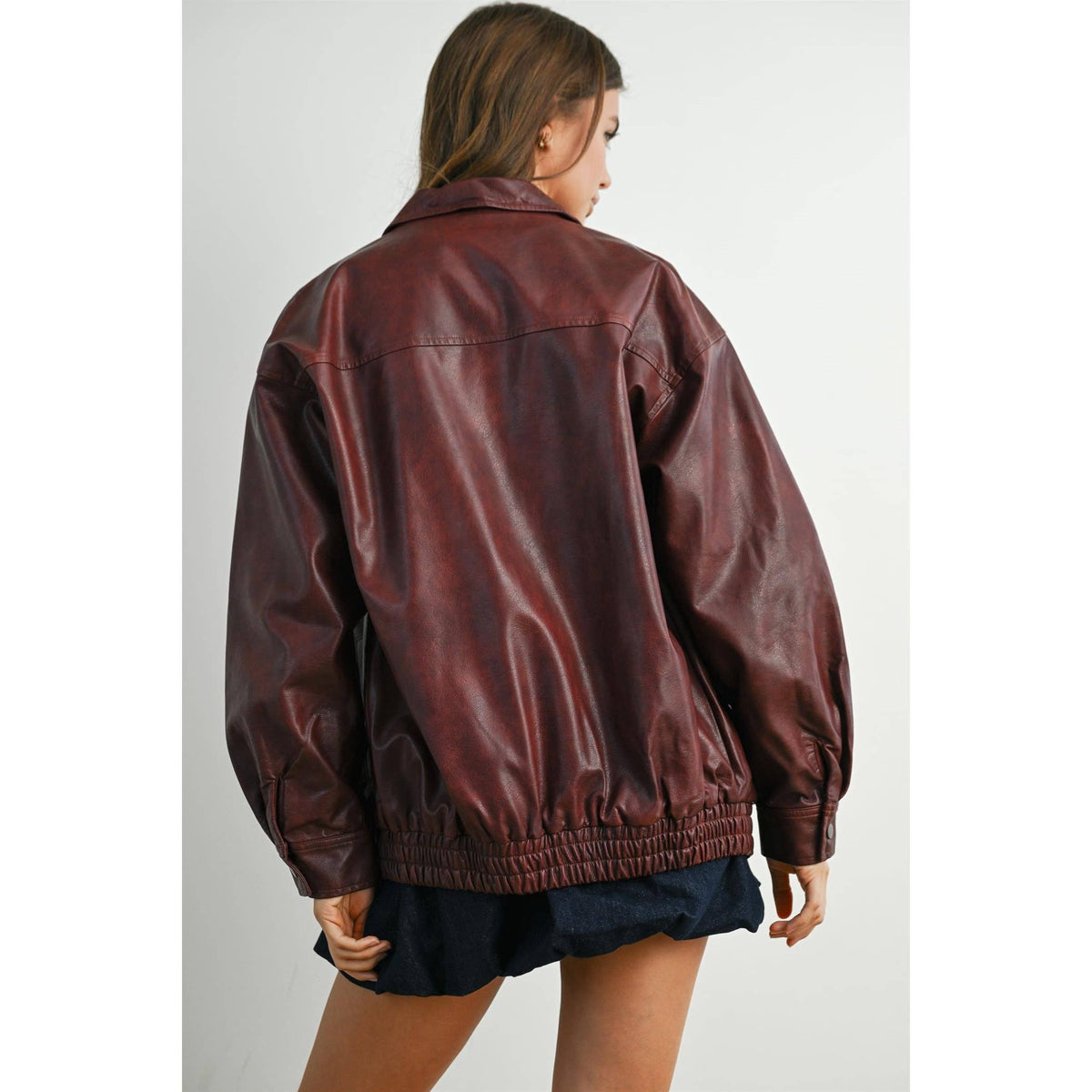 Alexandria Collared Leather Jacket