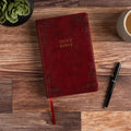 KJV Large Print Personal Size Reference Bible, Burgundy Leathertouch, Indexed - Imitation Leather