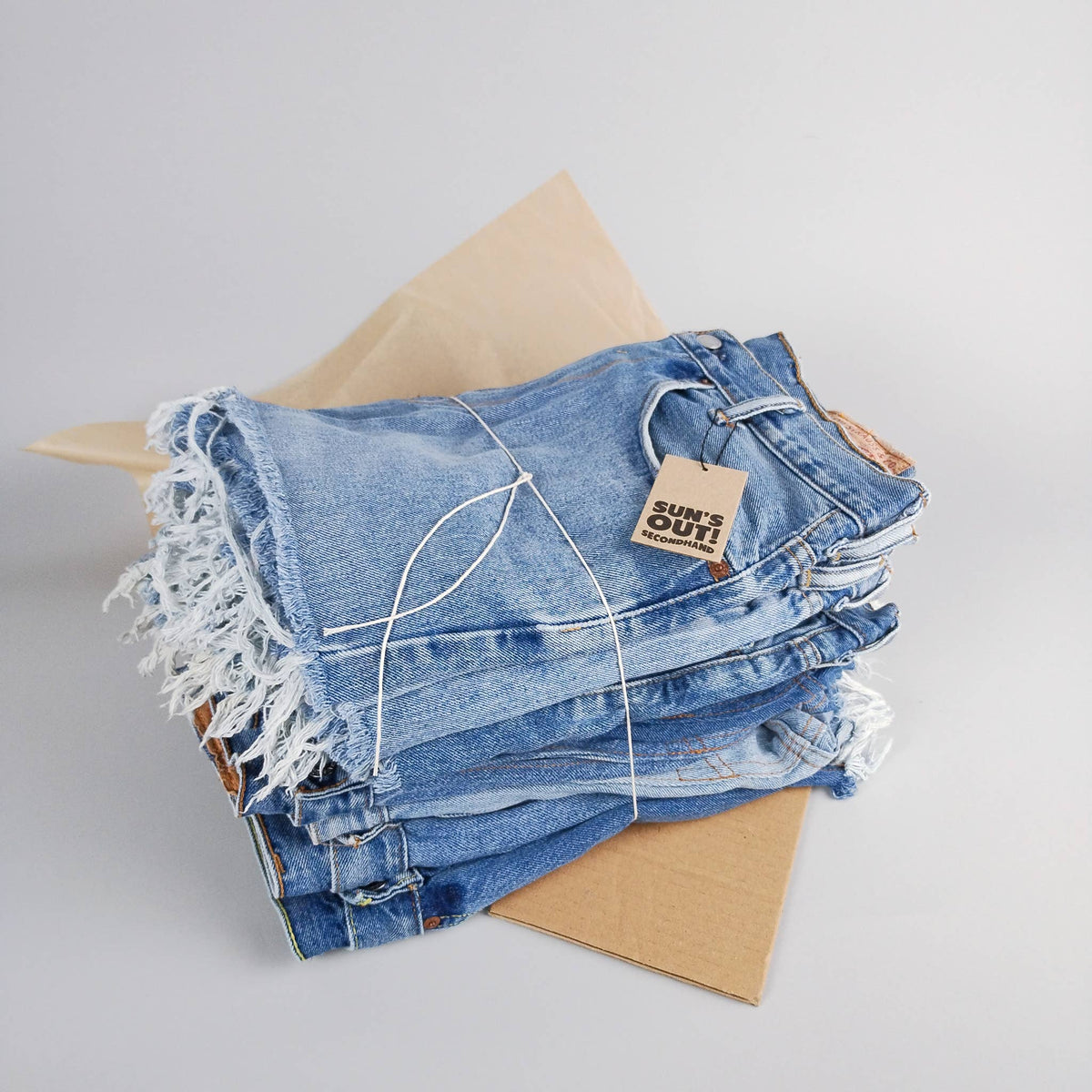 Levi High-Rise Upcycled Denim Cutoff Shorts