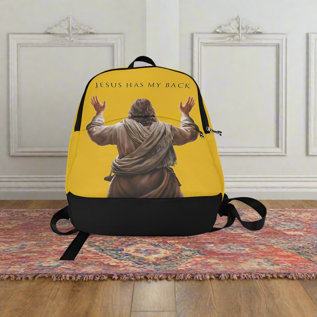 "Jesus Has My Back" Christian Backpack (Choose Yellow Shade))