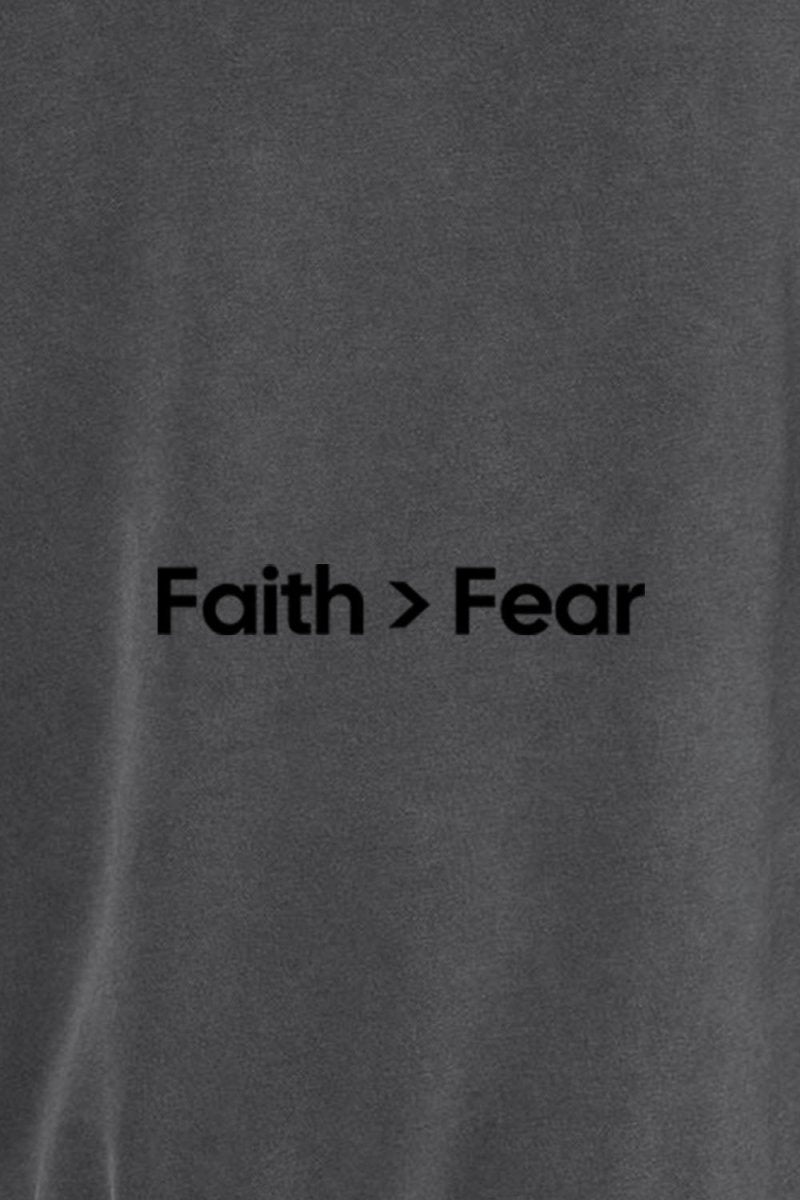 Faith > Fear Unisex Pigment-Dyed Hoodie Sweatshirt