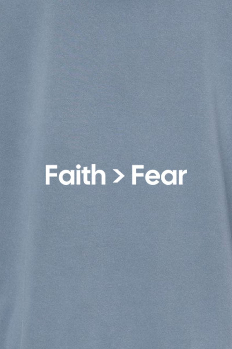 Faith > Fear Unisex Pigment-Dyed Hoodie Sweatshirt