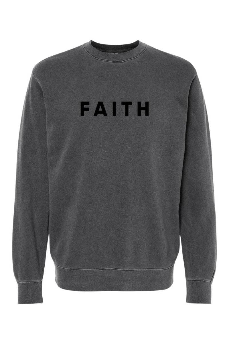 Faith Unisex Pigment-Dyed Crewneck Sweatshirt