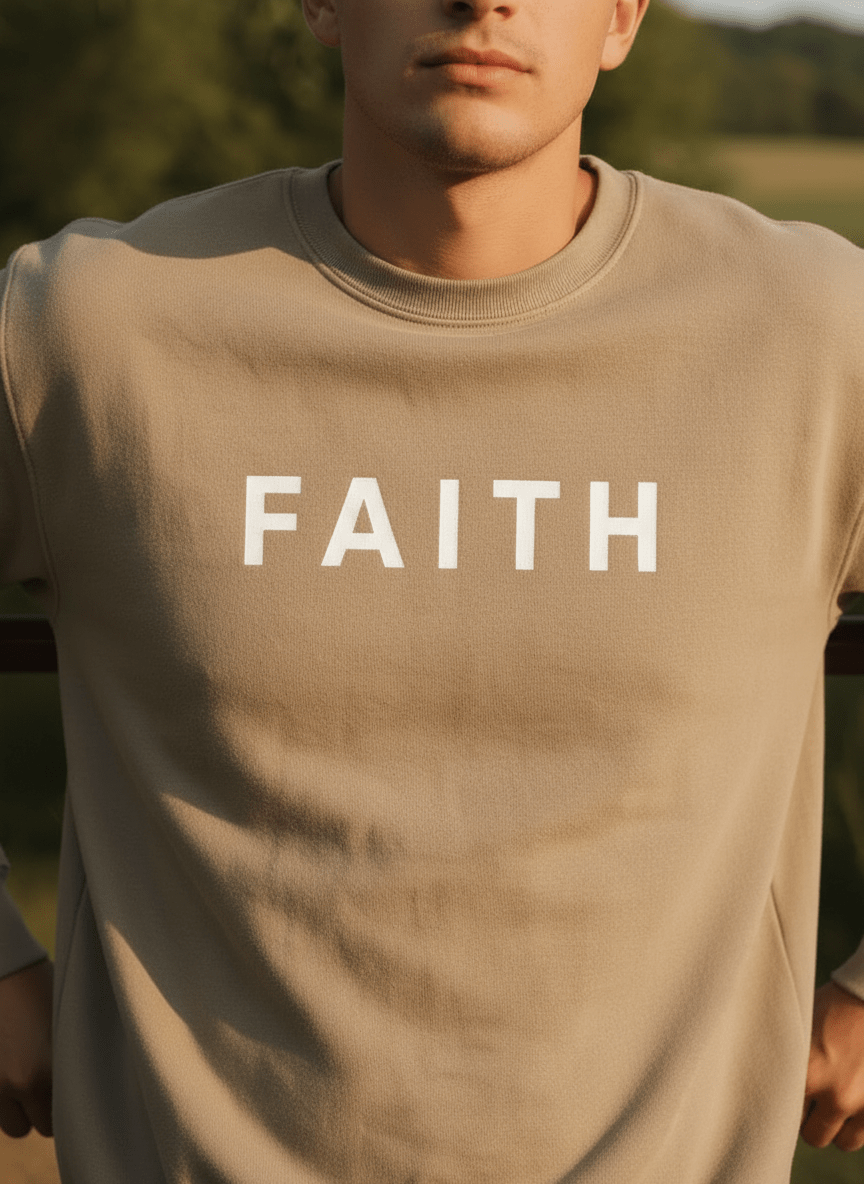 Faith Unisex Pigment-Dyed Crewneck Sweatshirt
