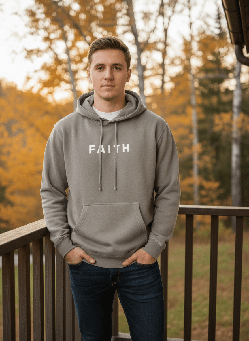 Faith Unisex Pigment-Dyed Hoodie Sweatshirt