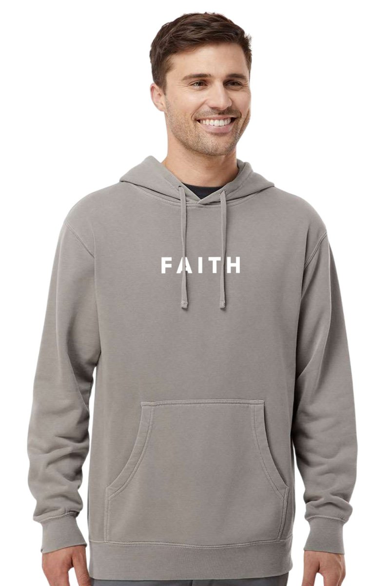 Faith Unisex Pigment-Dyed Hoodie Sweatshirt