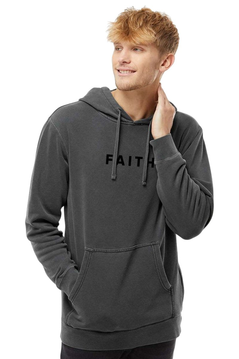 Faith Unisex Pigment-Dyed Hoodie Sweatshirt