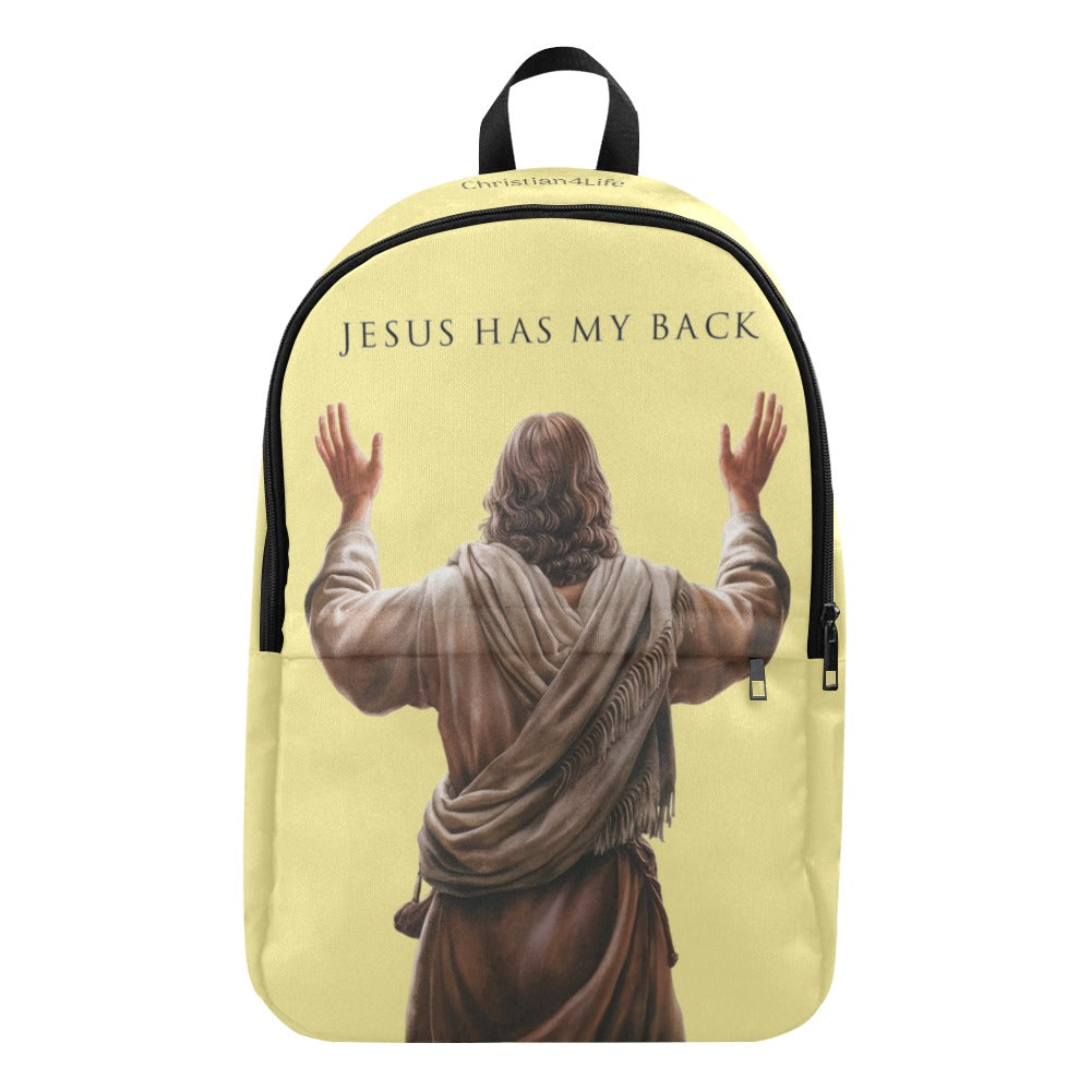 "Jesus Has My Back" Christian Backpack (Choose Yellow Shade))