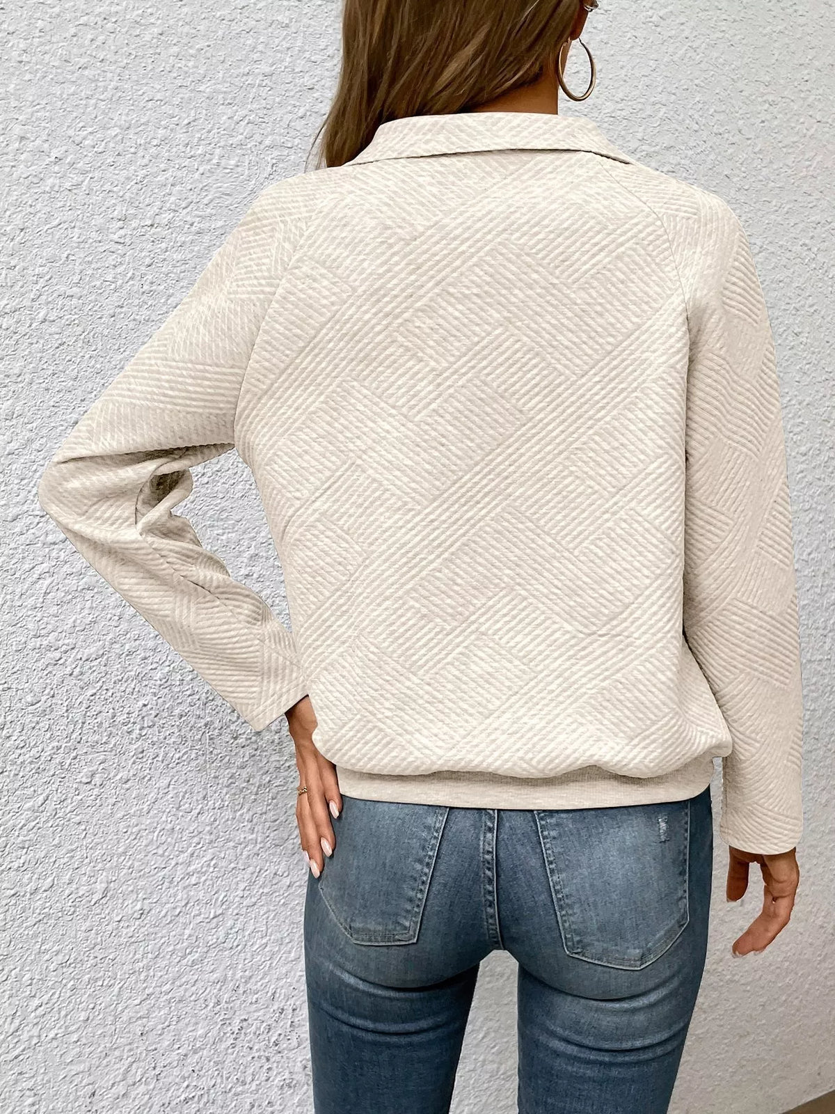 Textured Quarter Snap Sweatshirt