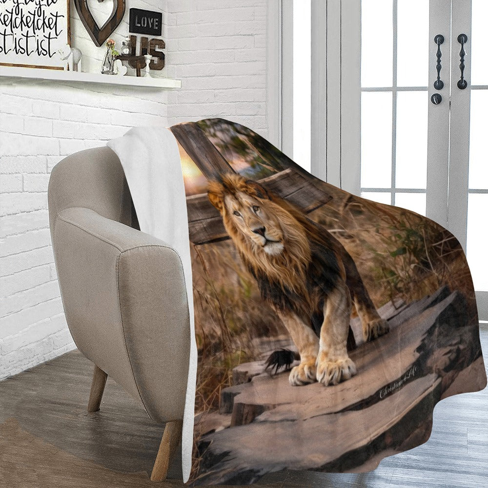 Lion of Judah, Rock and Cross - Ultra-Soft Micro Fleece Blanket (multiple sizes)