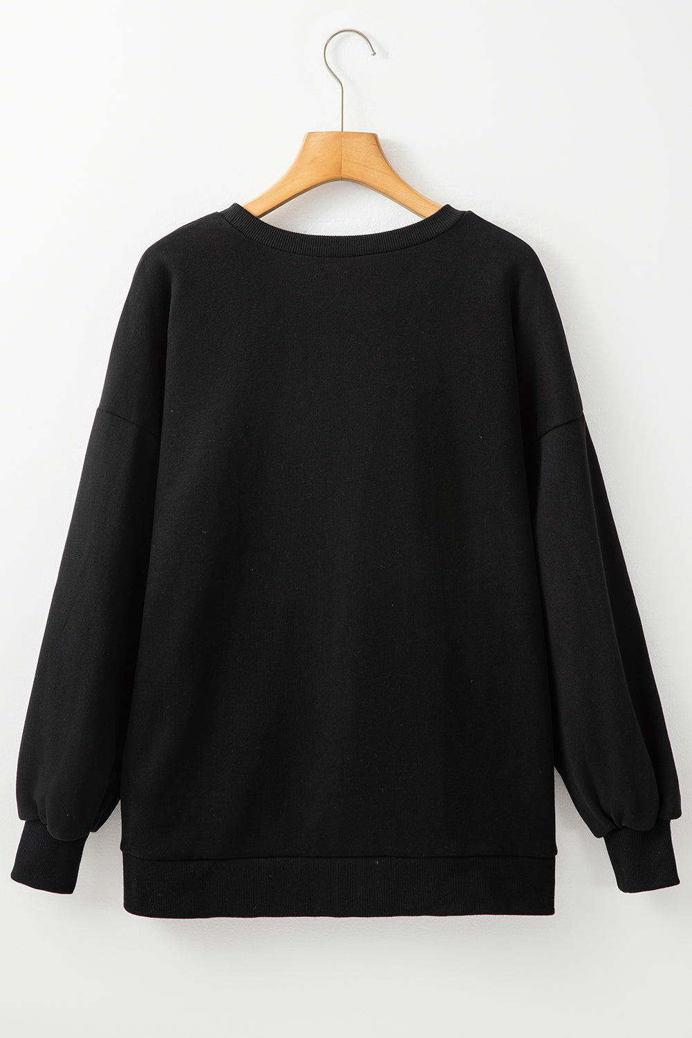 Sea Green Solid Fleece Lined Drop Shoulder High Low Sweatshirt