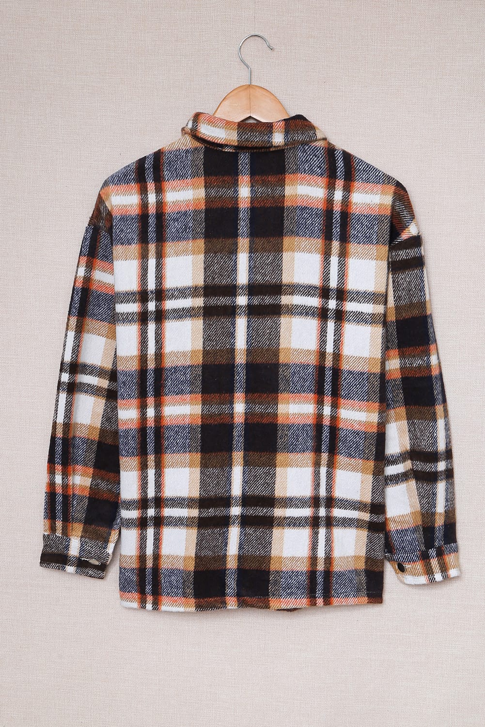 Green Geometric Plaid Print Pocketed Shacket