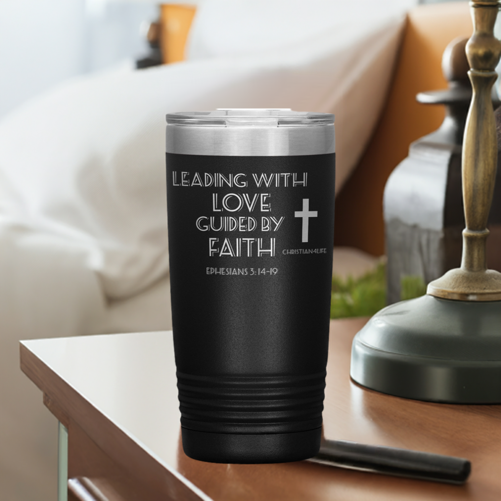 20oz Christian Insulated Tumbler -Leading with Love