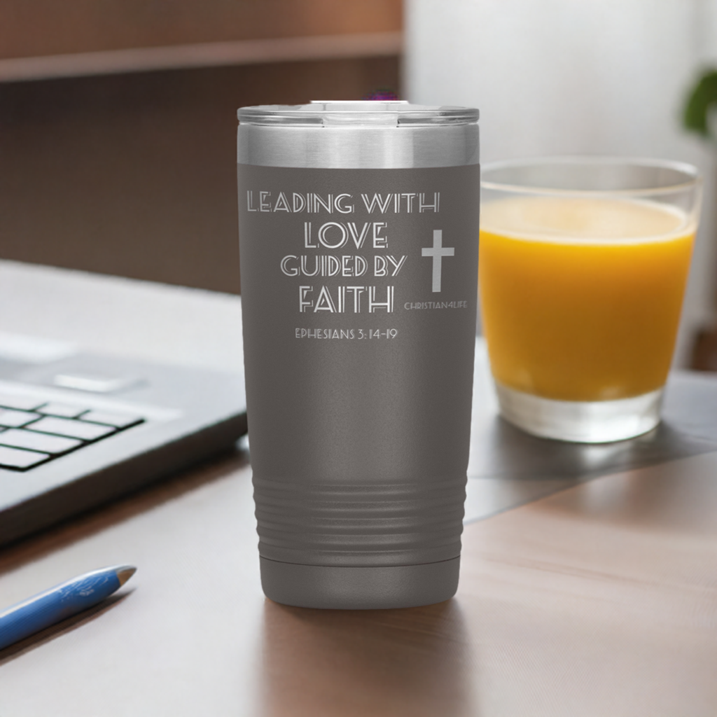 20oz Christian Insulated Tumbler -Leading with Love