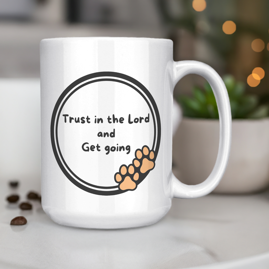 "God never sleeps but I always want to" 15oz Sleeping Puppy Christian Mug - inside color schemes