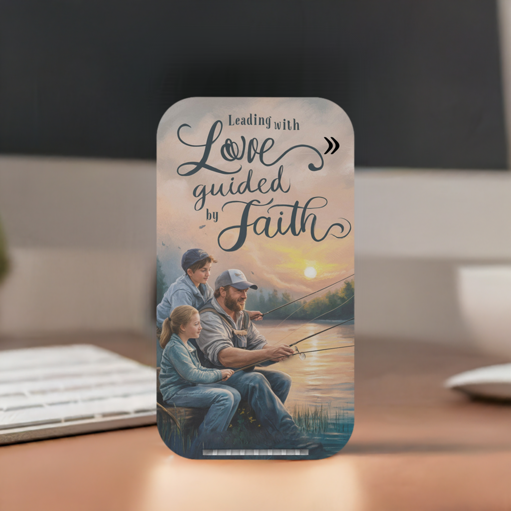 Christian Wireless Charging Stand "Leading with Love, Guided by Faith"