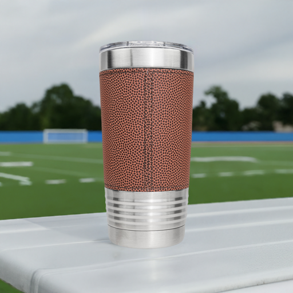 20oz Christian Football Tumbler - Saved, Redeemed