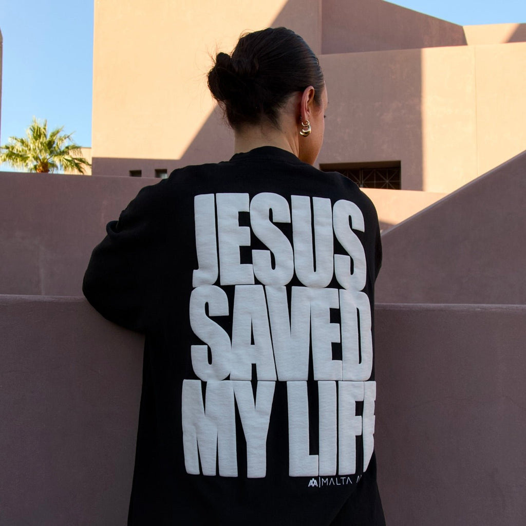 [PRE-ORDER - SHIPS END OF JULY] Jesus Saved My Life PUFF PRINT - Black