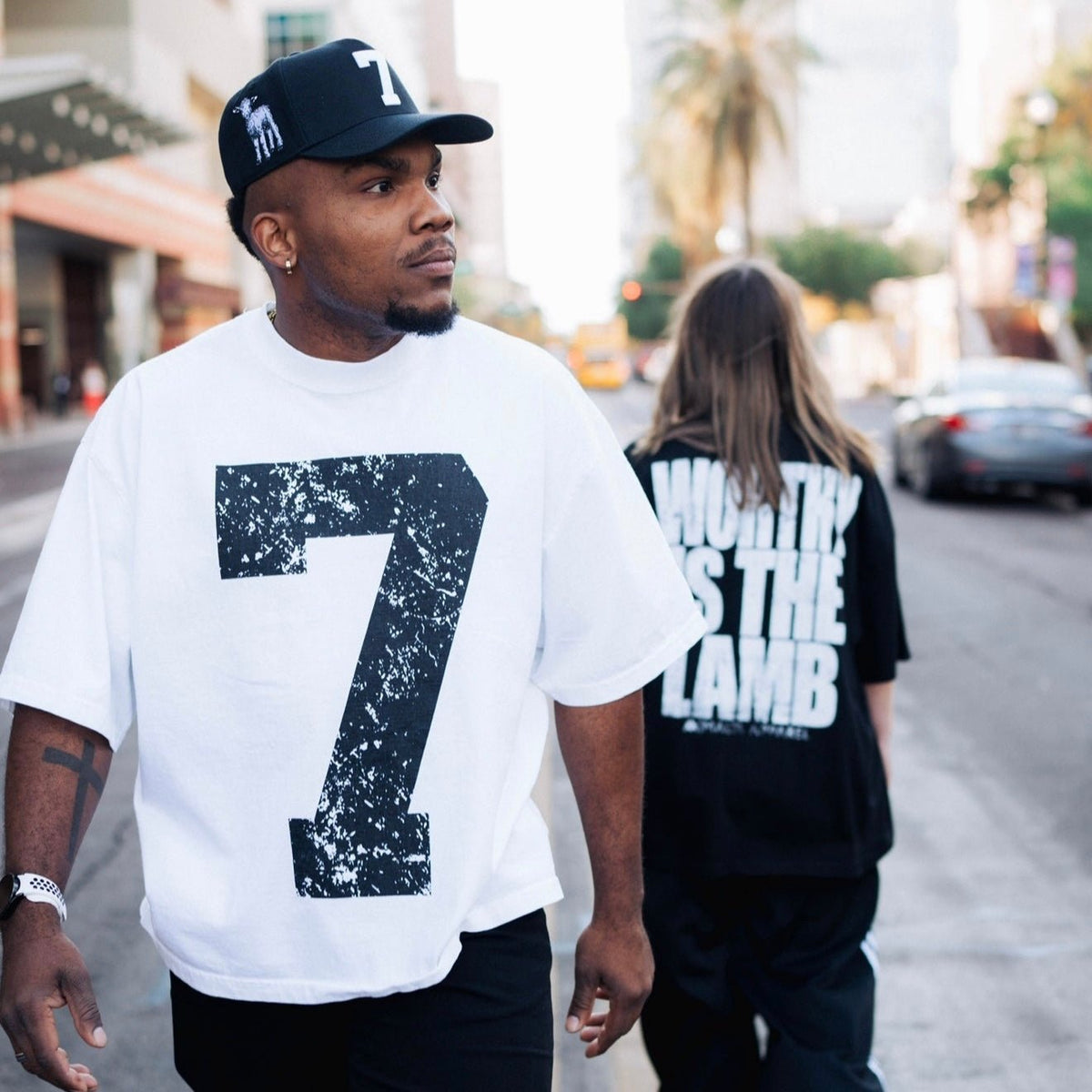 [PRE-ORDER - SHIPS BEGINNING OF AUGUST] ‘7’ Premium SnapBack - Black/White