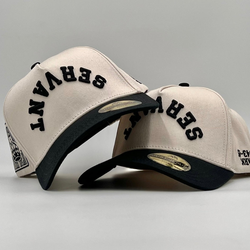 ‘SERVANT’ Premium SnapBack - Cream/Black