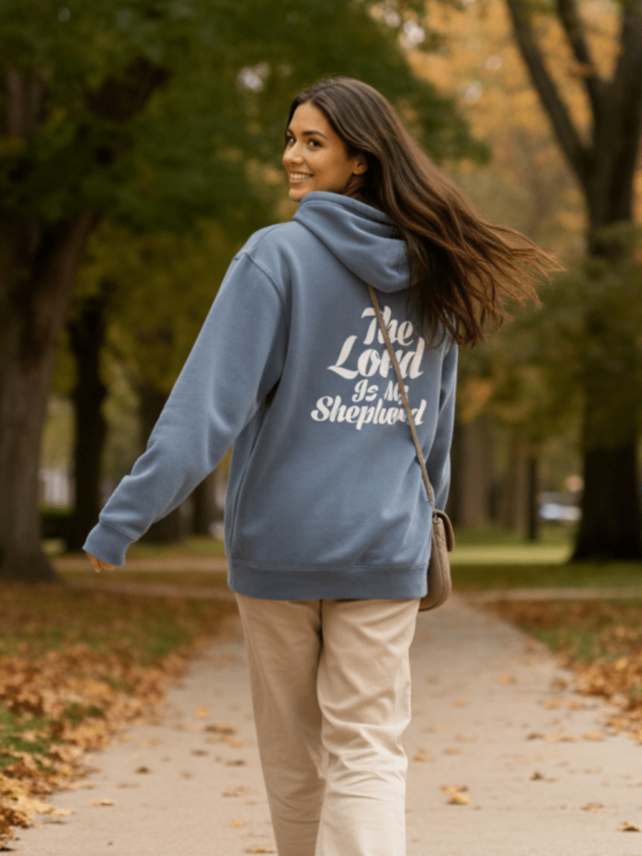 Psalm 23:1 Unisex Pigment-Dyed Hoodie Sweatshirt