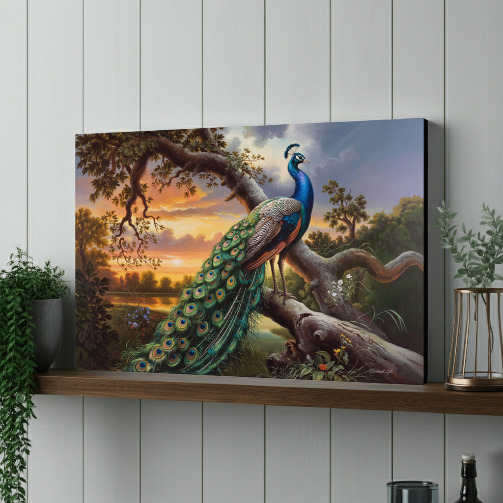 Beautiful Peacock canvas art print - a classic and elegant statement, Peacock art