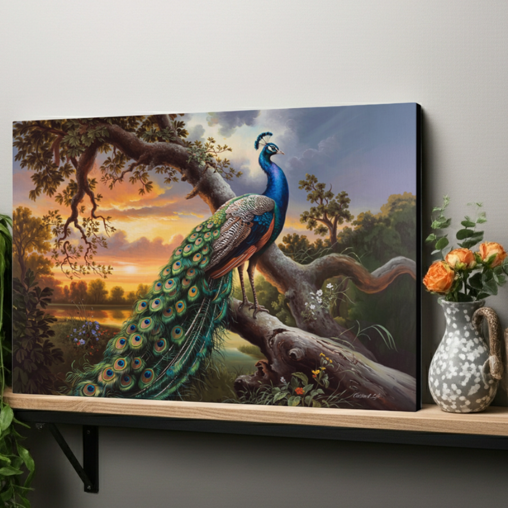 Beautiful Peacock canvas art print - a classic and elegant statement, Peacock art